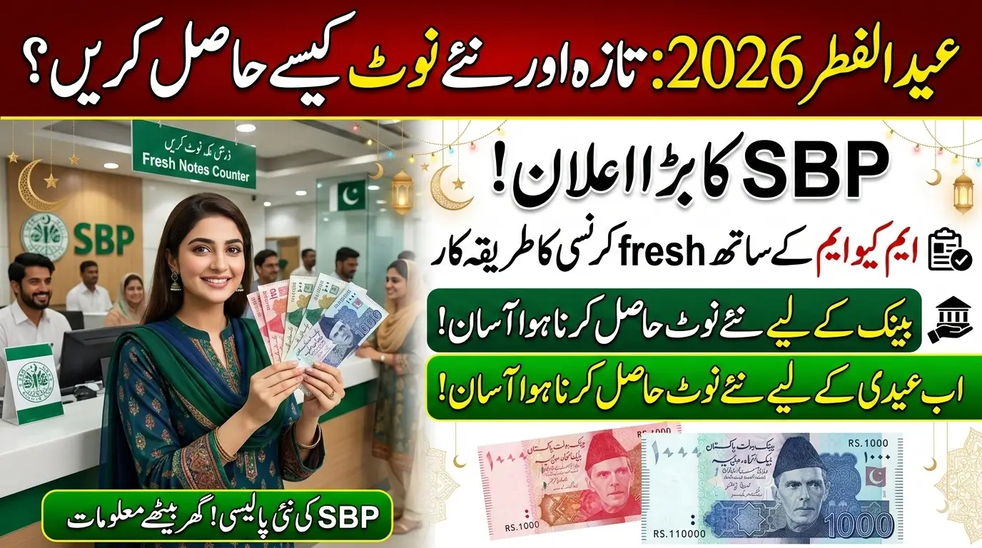 SBP Announces Method to Get Fresh Currency Notes for Eid-ul-Fitr 2026 in Pakistan